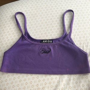 IAMGIA purple logo cropped tank